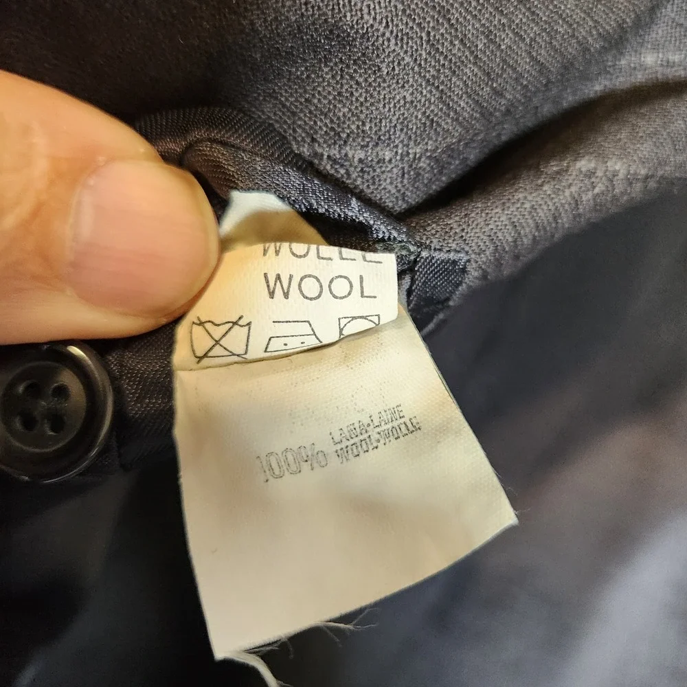Paccetti Blazer Men's 45L‎ Black Pinstripe Vintage Italian Suit Jacket 100% Wool